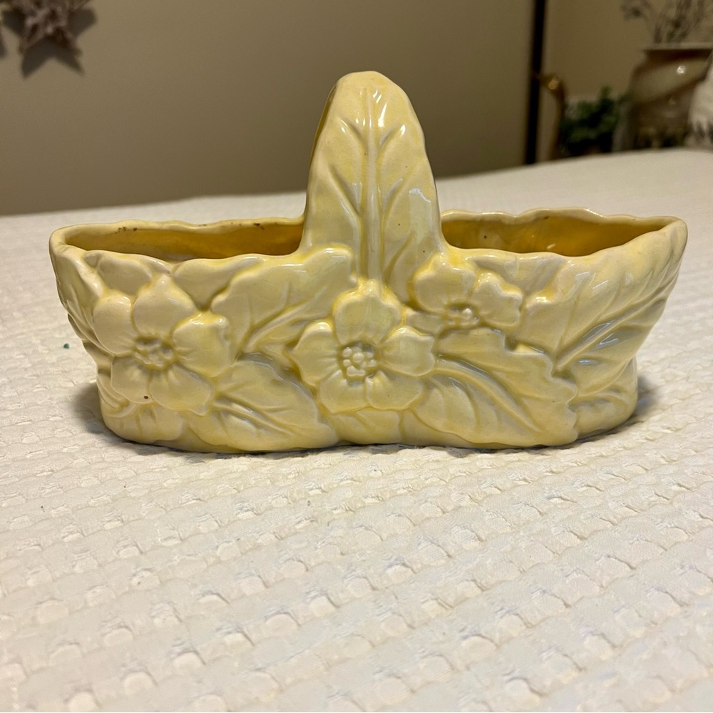 Yellow McCoy Floral Ceramic Basket